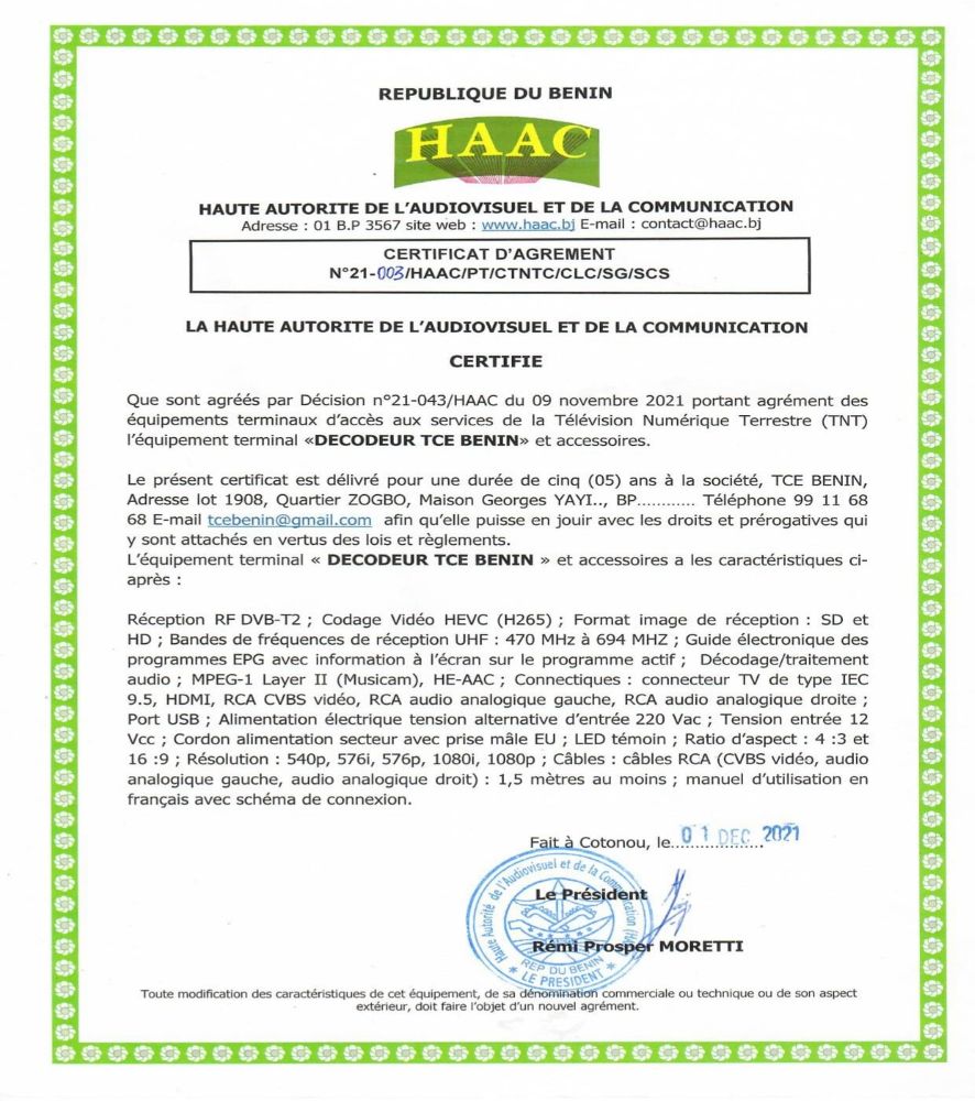 Certificat_TCE_Benin_GOOF